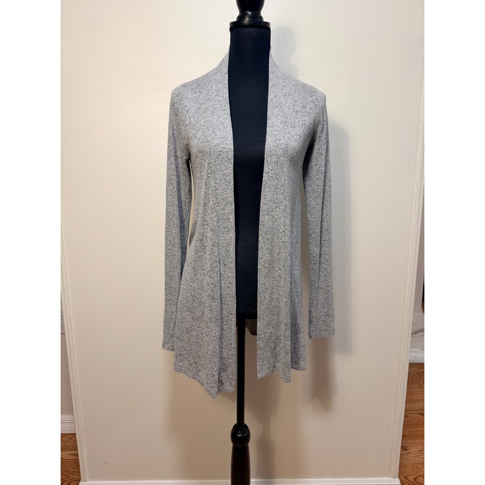 Abercrombie & Fitch Cardigan Small Open Front Heather Gray Long Sleeve Soft Knit